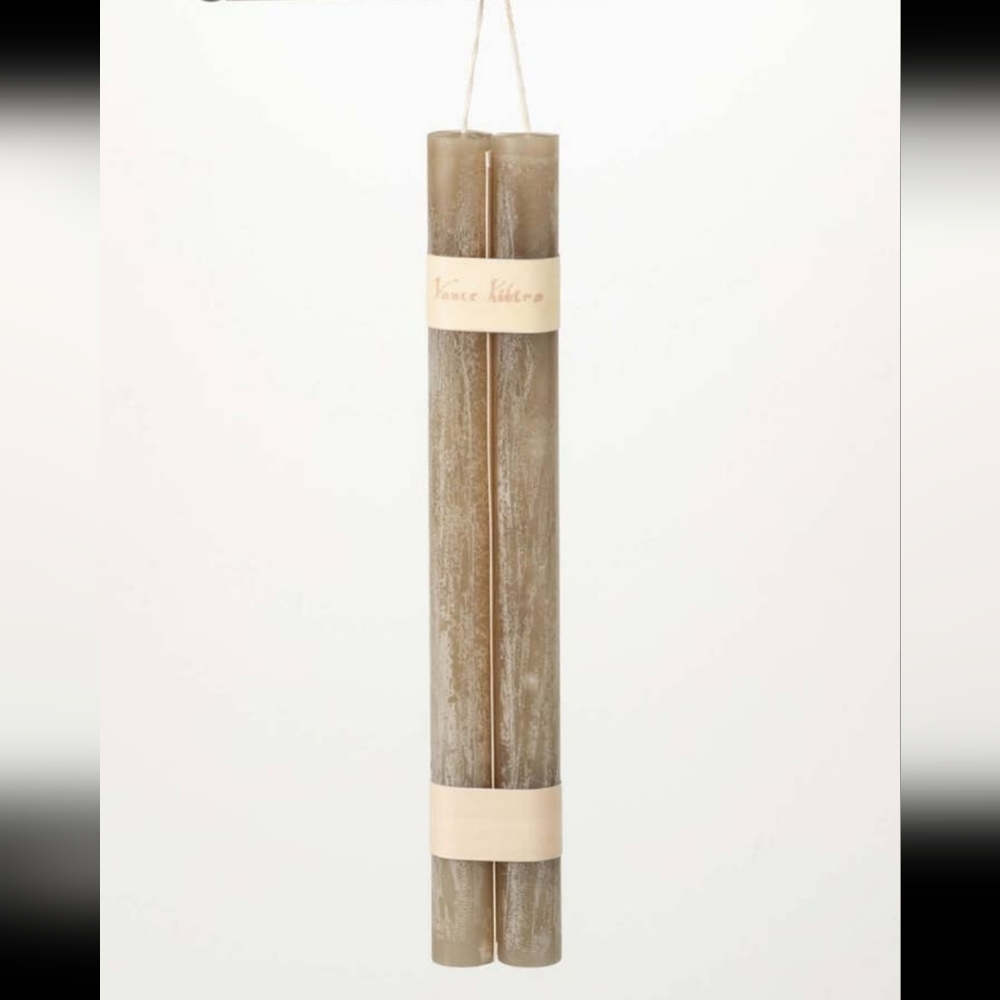 4 Distressed Taupe Tapered Hanging Candles